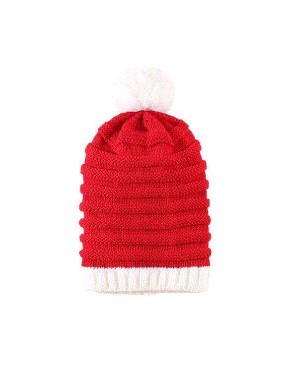 Winter Knit Hat With Ear Trapper Cap For Cold Weather Outdoor Activities Red One Size
