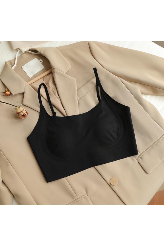 Wirefree Comfort Bra Women's Cloud Feel Ice Seamless Back Support Bra for Large Cup Comfort M Black