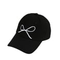 thumbnail image 1 of AJGRHE Women Adult Bow Embroidered Baseball Cap Daily Outdoor Campus Casual Classic Structured Fit Hat Black One Size, 1 of 6