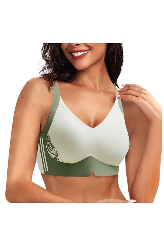 Women Breathable Solid Bra Comfort Plus Size Lace Underwire Bra Adjustable Support Breathable Everyday Wear XXXXXL Mint Green