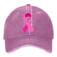 thumbnail image 1 of AJGRHE Women Cancer Awareness Month Printed Washed Baseball Cap Outdoor Sports Hat Pink One Size, 1 of 8