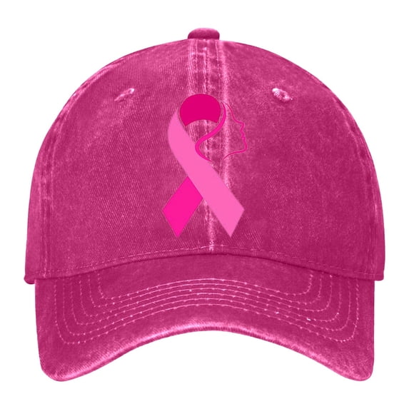 AJGRHE Women Cancer Awareness Month Printed Washed Baseball Cap Outdoor Sports Hat Red One Size