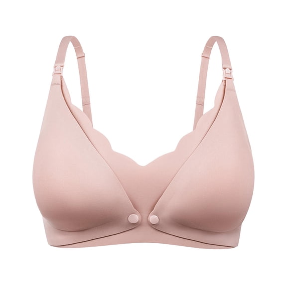 AJGRHE Women Casual Solid Bra Seamless Lace Nursing Bra for Women Front Double Opening Clasp Comfortable Maternity and Postpartum Support Underwire M Rose Gold