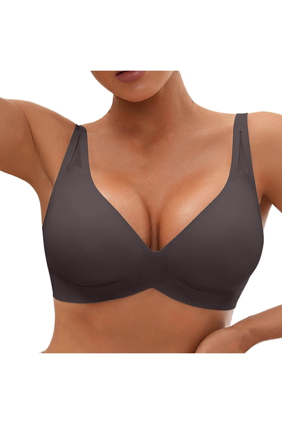 Women Comfort Seamless Bra Sheer Mesh Seamless Underwire Bra Comfortable Push Up Bralette with Thin Straps and Back Support for Women S Dark Gray