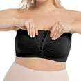 thumbnail image 1 of AJGRHE Women Daily Lounge Bra Versatile Front Closure Wireless Strapless Bandeau Bra for Women Everyday Comfort Seamless Support XXXXXL Black, 1 of 8