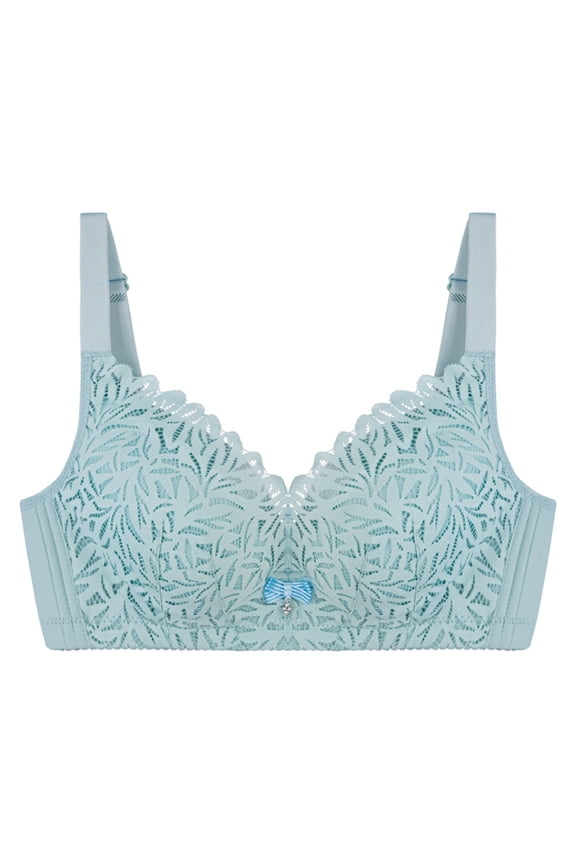 Women Everyday Wirefree Bra Breathable Push Up Bra Comfortable Support without Underwire for Everyday Wear XXL Blue