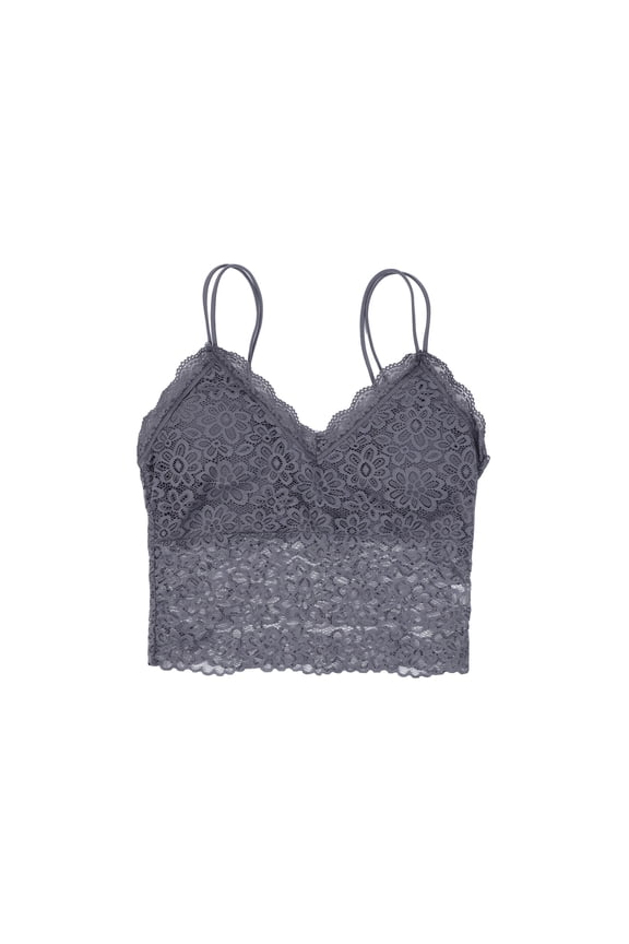 Women Full Figure Wirefree Bra Ring Cup Bra Camisole Vest Comfortable Supportive Underwear tops M Grey