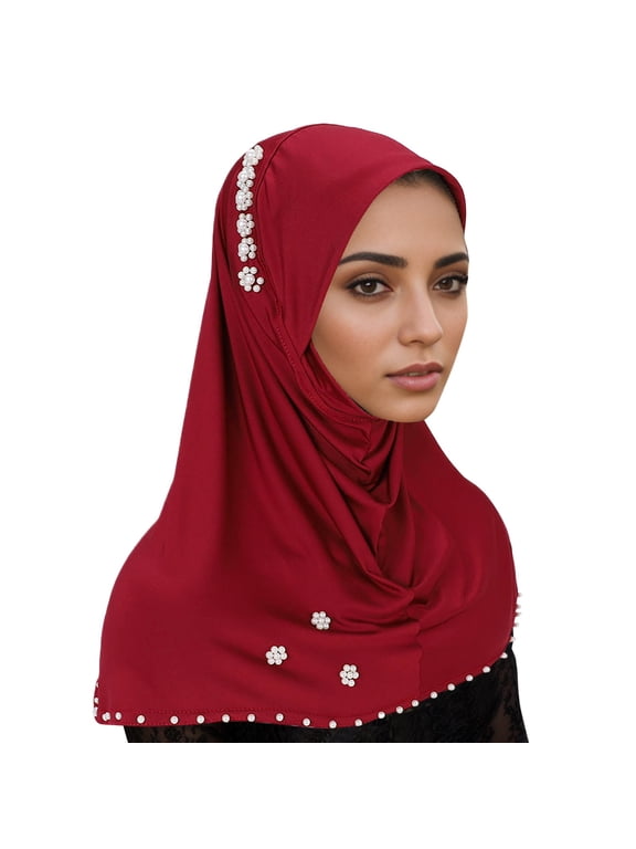 Women Headband Elastic Stretch Hijab Fashionable Turban Wrap Daily Soft Breathable Polyester Blend Lightweight Comfortable Casual Everyday Idea Stylish