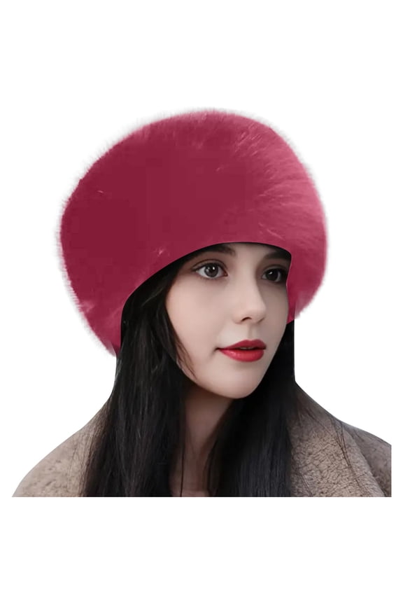 Women Headband Winter Earwarmer Earmuff Elastic Ski Hat For Outdoor Cold Weather Activities Red One Size