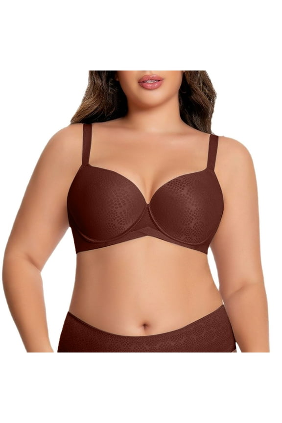 Women Medium Support Bra Plus Size Women's Full Coverage Support Bikini Set Comfortable Breathable Swimwear High Support top and Bottom N Coffee