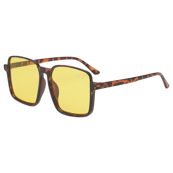 AJGRHE Women Men Retro Square Sunglasses Classic 70s Style Frame UV400 Protection Yellow