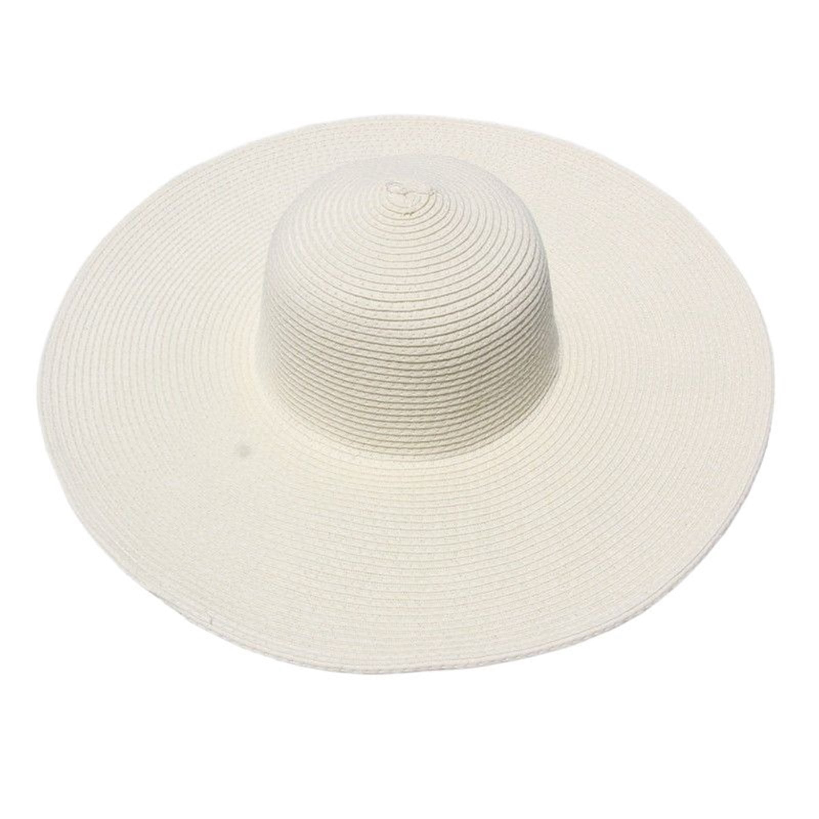 AJGRHE Women Oversized Beach Sun Hat Korean Style Wide Brim Floppy Roll ...