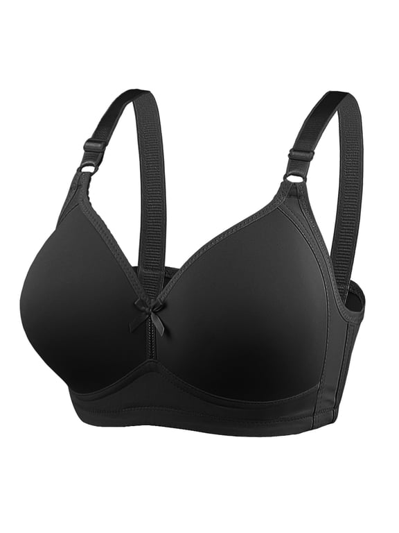 Women Plus Size Support Bra Thin Style D Cup Comfort Bra Smooth Seamless Lift Support for Everyday Wear 46 Black