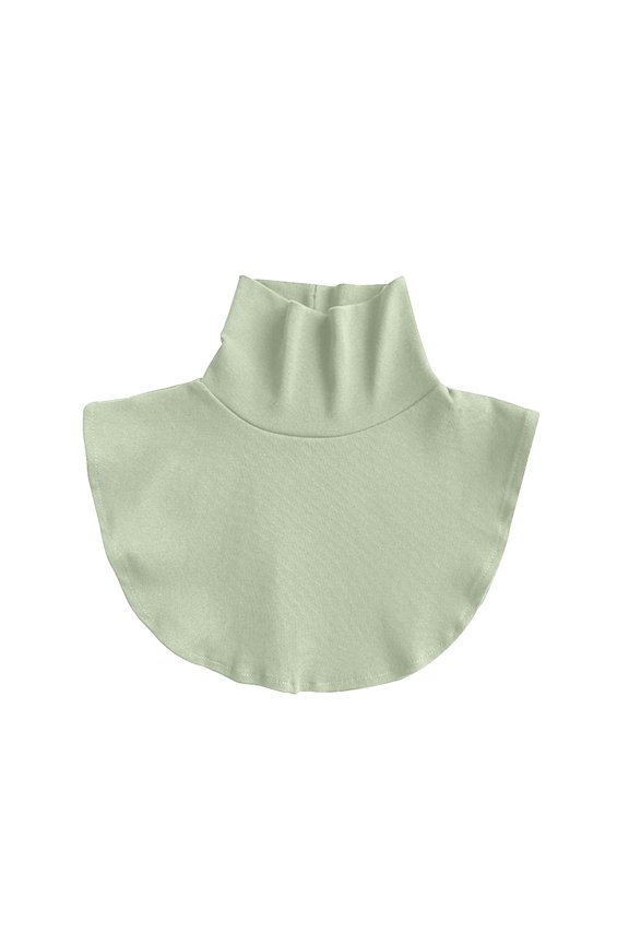 Women Solid Knitted Detachable Collar Winter Innerwear Warm Scarf Neck Warmer Green One Size