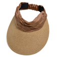 thumbnail image 1 of AJGRHE Women Straw Sun Visor Hat Wide Brim Summer UV Protection Beach Cap Foldable Packale Korean Style Khaki Free Size, 1 of 3