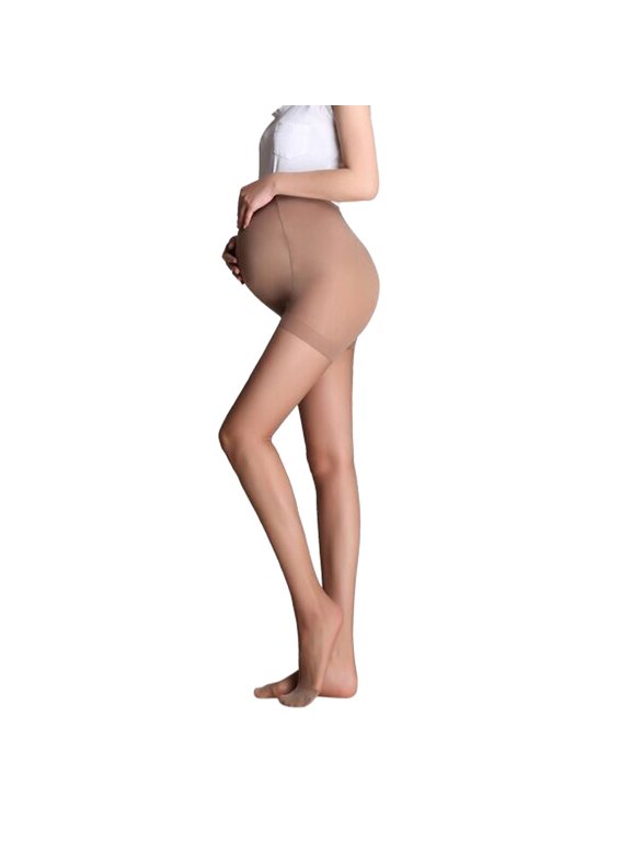 Women Summer Thin Stockings Oversized Solid Bottom Pregnant Pantyhose Socks Maternity Tights for Women Coffee One Size