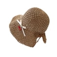 thumbnail image 1 of AJGRHE Women Summer Travel Straw Bucket Hat Breathable Lace Cutout Sunscreen Side Shade Coastal Outing Khaki One Size, 1 of 3