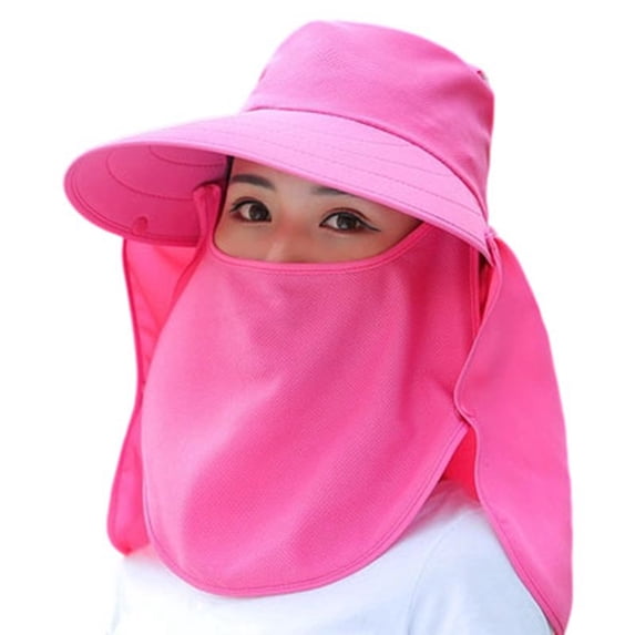 AJGRHE Women Summer Wide Brim Sun Hat Outdoor Casual Beach Travel Gardening Fishing Hot Pink One Size