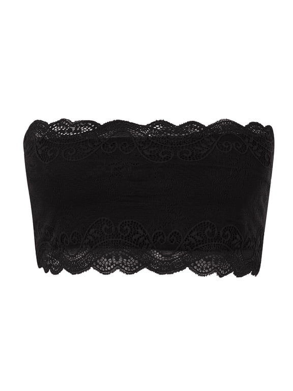 Women Support Solid Bra Seamless Wrap Front Lace Bralette Comfortable Wireless Support Soft Innerwear L Black