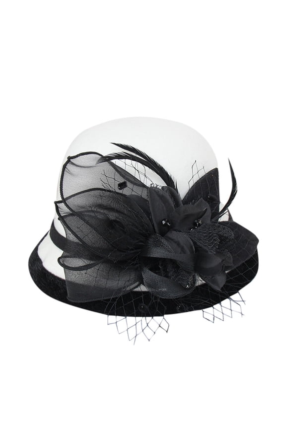Women Vintage Felt Cloche Hat Fashion BeretPainter Hat Cap Vintage Warm Party Top Hat White One Size
