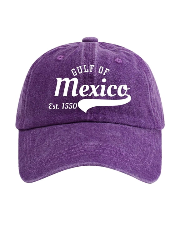 Women Washed Denim Printed Baseball Cap Style Adjustable Snapback Sun Outdoor Hat Purple One Size