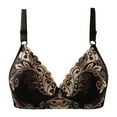 thumbnail image 1 of AJGRHE Women Wide Strap Solid Bra Embroidered Floral Push Up Bra for Enhanced Support and All Day Comfortable Wear 38 Black, 1 of 3