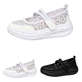 thumbnail image 1 of AJGRHE Women's Casual Shoes Lightweight Breathable Lace Up Sneakers For Summer Soft Sole Mesh Trainers Casual Everyday Shoes For White 37, 1 of 9