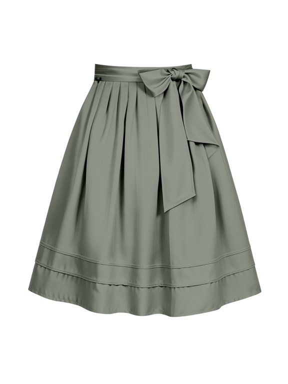 Women's Elegant Festival Apron Court Cosplay Party Dress Up Lace-Up Bodice Bavarian Serving Accessory for Themed Events Army Green XL