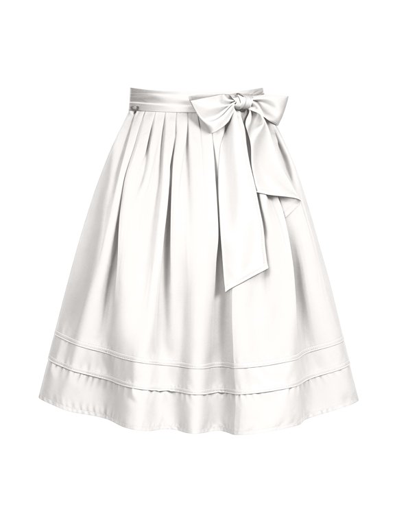 Women's Elegant Festival Apron Court Cosplay Party Dress Up Lace-Up Bodice Bavarian Serving Accessory for Themed Events White M