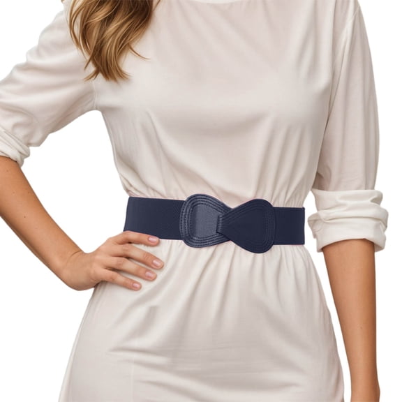 AJGRHE Women's Fashion Stretch Belt Wide Elastic Waistband with Decorative Bow Tie Versatile Accessory for Casual Dresses and Outfits BU2 S