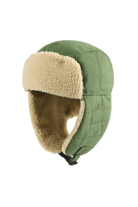 Women's Handmade Ear Warm Wool Cap Slouchy Knitted Hat Windproof Cold Sweat Protector Green One Size