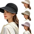thumbnail image 1 of AJGRHE Women's Knitted Breathable Wide Brim Sun Hat Casual Summer Outdoor Beach Travel Accessory Wide Brim Sun Hat for Women Beach Visor Cap Sports Golf Hiking Black One Size, 1 of 4
