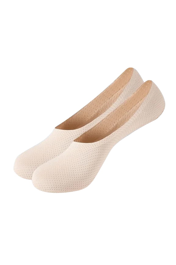 Women's Liner Socks Breathable Ice Silk Low Cut Non Flat Boat Socks For Men Women No Show Liner Pair Beige One Size