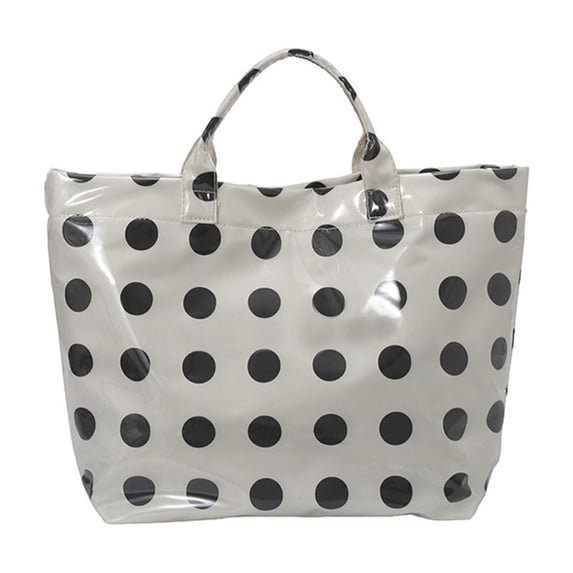 AJGRHE Women's Polka Tote Bag Summer Fashion Large Capacity Tote Handbag for Work, Beach, Shopping Black4