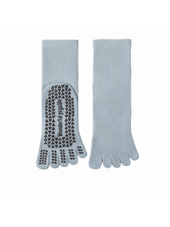 Women's Stockings Grip Toe Socks For Indoor Workouts Yoga Dance And Fitness Activities Blue One Size
