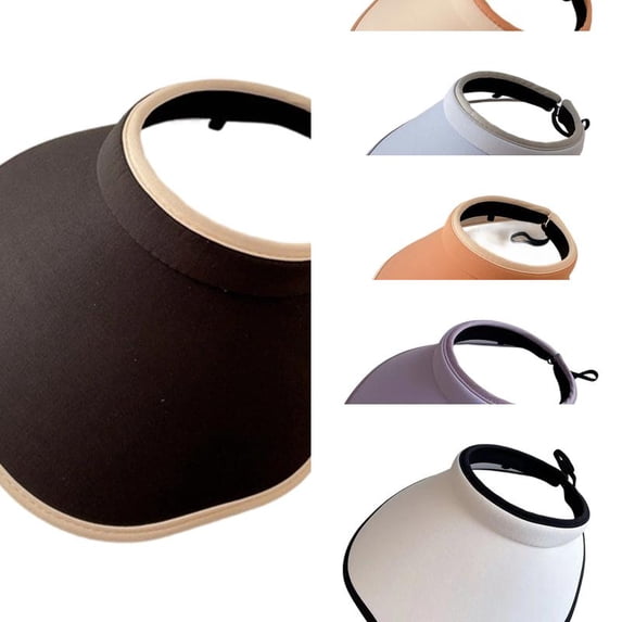 AJGRHE Women's Summer Sun UV Protection Visor Wide Brim Clip on Beach Pool Golf Cap Hat Black One Size