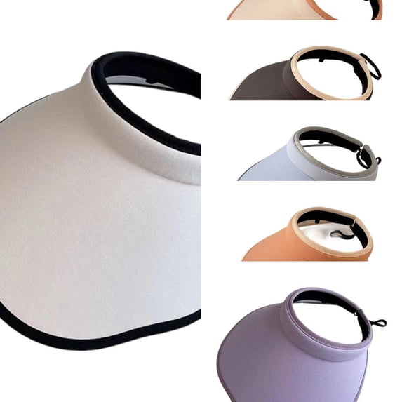 AJGRHE Women's Summer Sun UV Protection Visor Wide Brim Clip on Beach Pool Golf Cap Hat White One Size