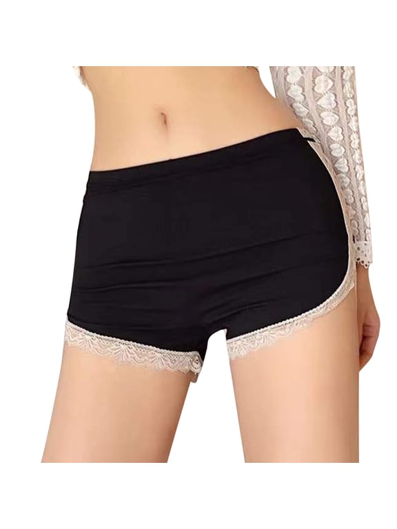 Women's Walking Light Thin Ice Silk No Rolled Tumble Lift Three Points Short Pants Lightweight Short Casual Wear Black L