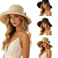thumbnail image 1 of AJGRHE Women's Wide Brim Bucket Hat -Sun Hat Solid Color, Piping Detail, Bow - Accented Ponytail Opening for Daily Leisure Shopping Party White One Size, 1 of 5
