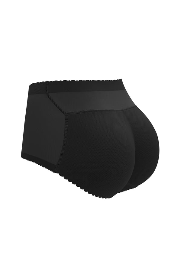 Womens Lifting Panties Seamless Padded Underwear Booty Pads Enhancer Shapewear Lifting Panty Short Black XL
