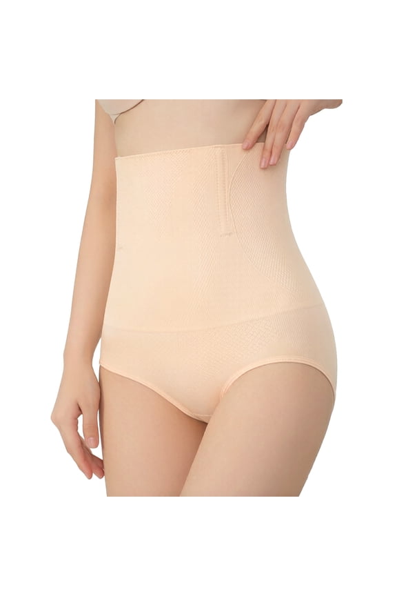 Womens High Waist Seamless Control Panty Shapewear Lifting Compression Briefs Firmwear Postpartum Fajas Beige M