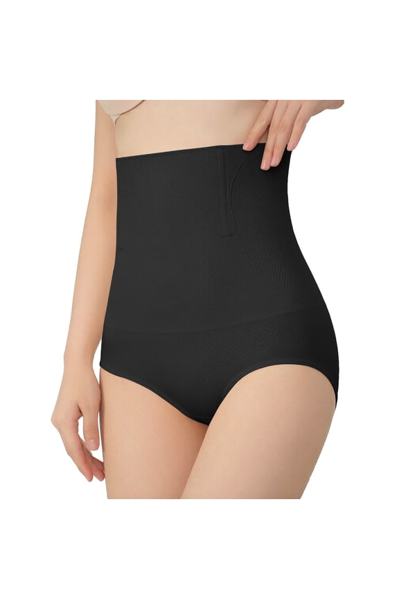 Womens High Waist Seamless Control Panty Shapewear Lifting Compression Briefs Firmwear Postpartum Fajas Black XS