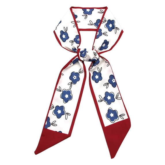 AJGRHE Womens Long Versatile Silk Scarf For Classic Elegant Neck Wrap Lightweight Fashion Daily Accessory Blue
