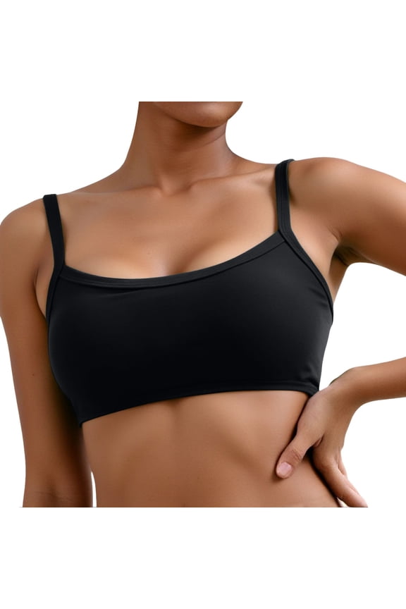 office Wear Bra Adjustable Wireless Square Neck Yoga Bra top for Women Supportive Comfort Padded Workout Wear Everyday Relaxation XL Black
