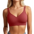 thumbnail image 1 of AJGRHE office Wear Bra Seamless Full Figure Lift Bra Wireless V Shaping Underwear for Everyday Full Bust Support and Comfortable Fit M Red, 1 of 6