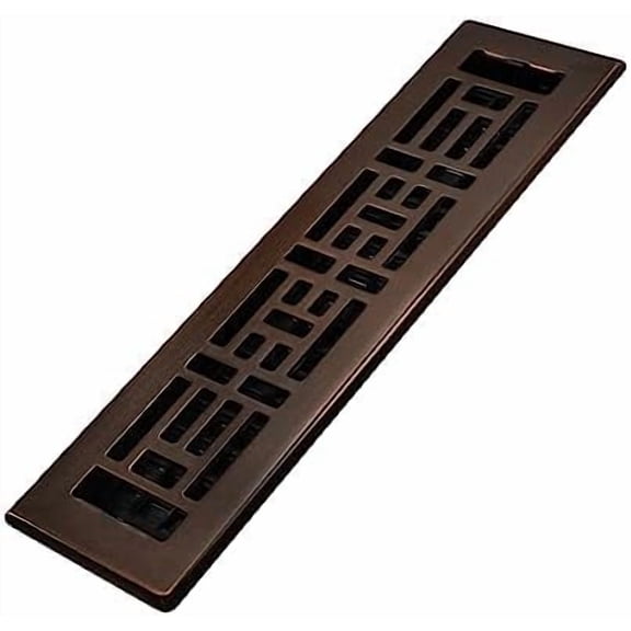 AJH212-RB Oriental Floor Register, 2x12 Inches, Rubbed Bronze Finish
