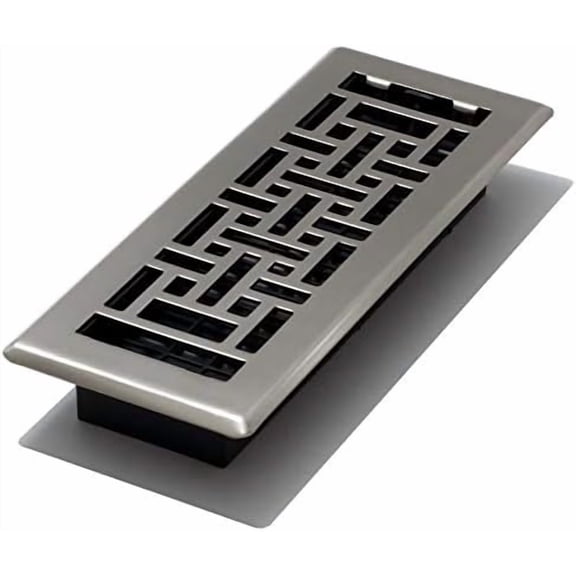 AJH310-NKL 3-Inch by 10-Inch Oriental Floor Register, Brushed Nickel