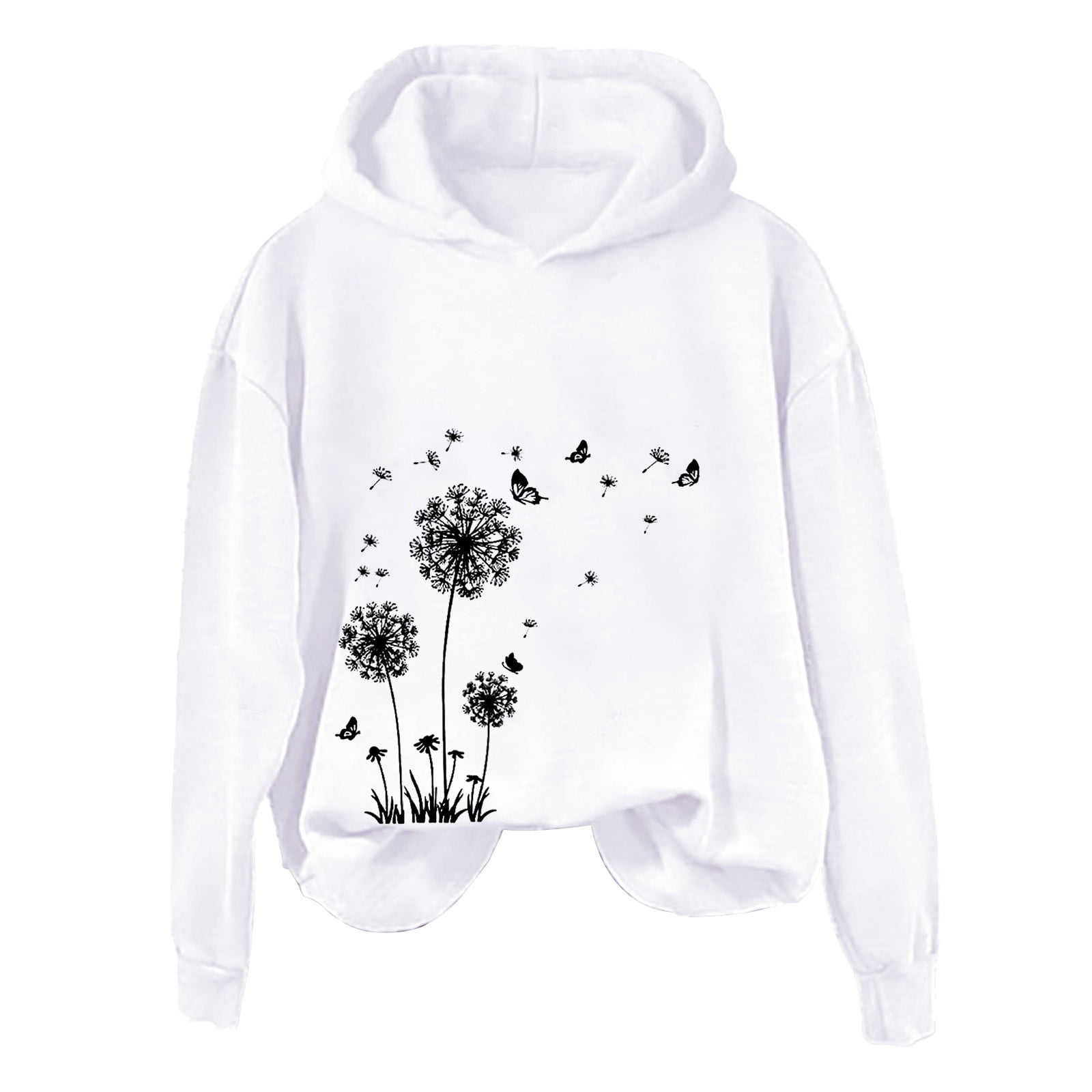 Dandelion Black Pattern Print Women's Sweatshirt
