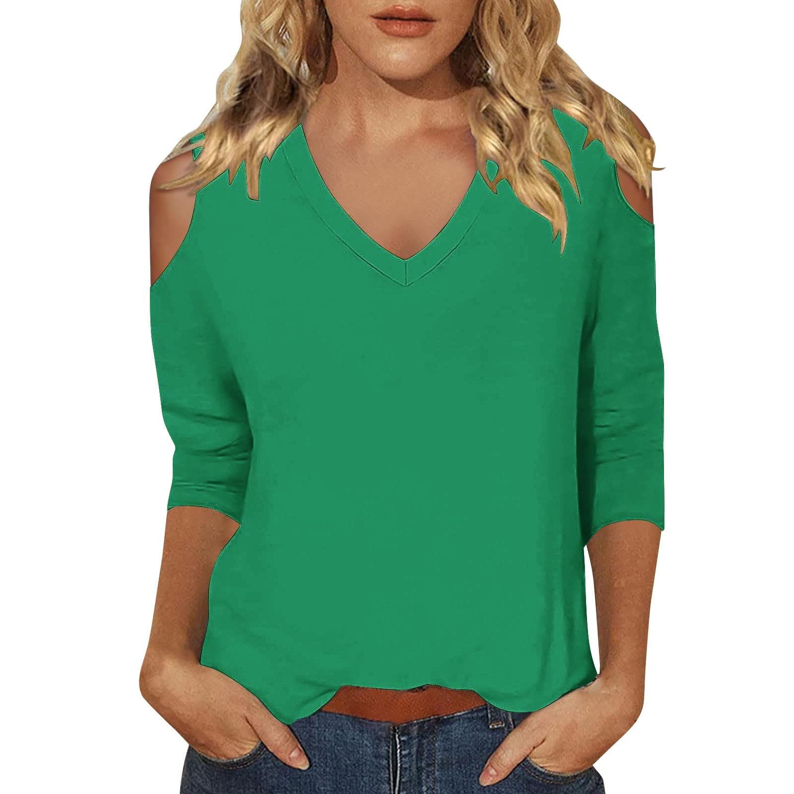 DB MOON Women's Chiffon Blouse 2025 - 3/4 Bell Sleeve Tie Neck Dressy Top