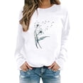 thumbnail image 1 of AJHSAKLt Lightweight Hoodies for Women's Dandelion Print Casual Fashion Sweatshirt Top Crewneck Sweatshirts Women White, 1 of 4